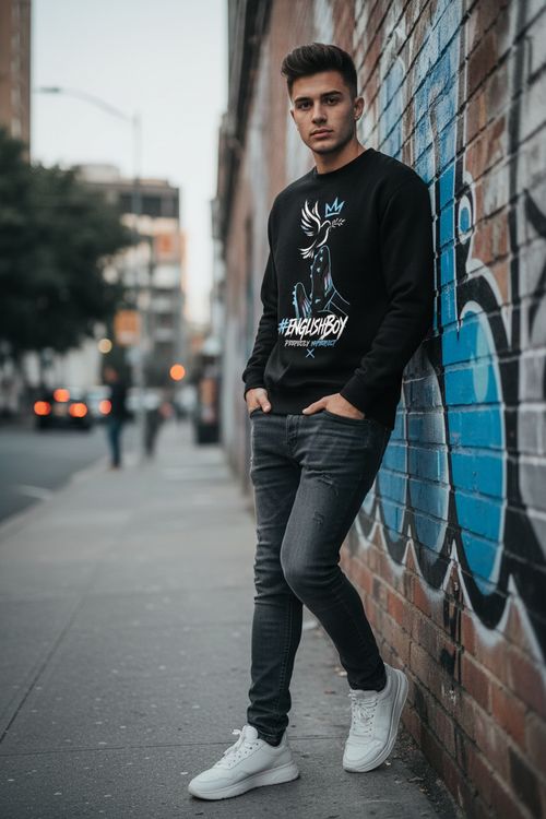 EnglishBoy Footy Crewneck – Perfectly Imperfect Graphic Sweatshirt